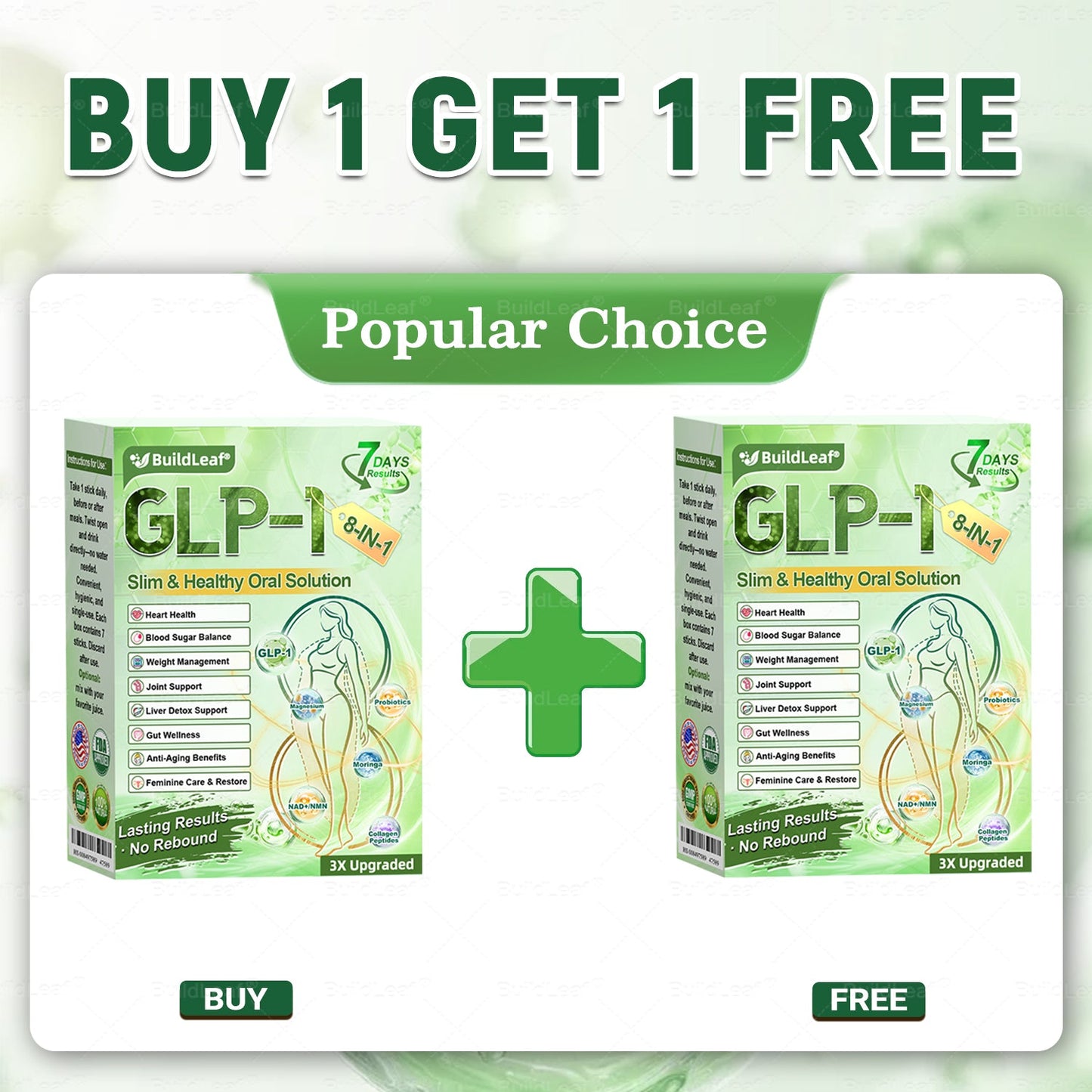 Official Store | BuildLeafยฎ GLP-1 8-in-1 Slim & Healthy Oral Solution (Once a day, results in 7 days), With 100 Billion CFU Active Probiotics โ
Supports weight management, heart health, diabetes, gut & womenโs health, while firming skin & boosting energy.