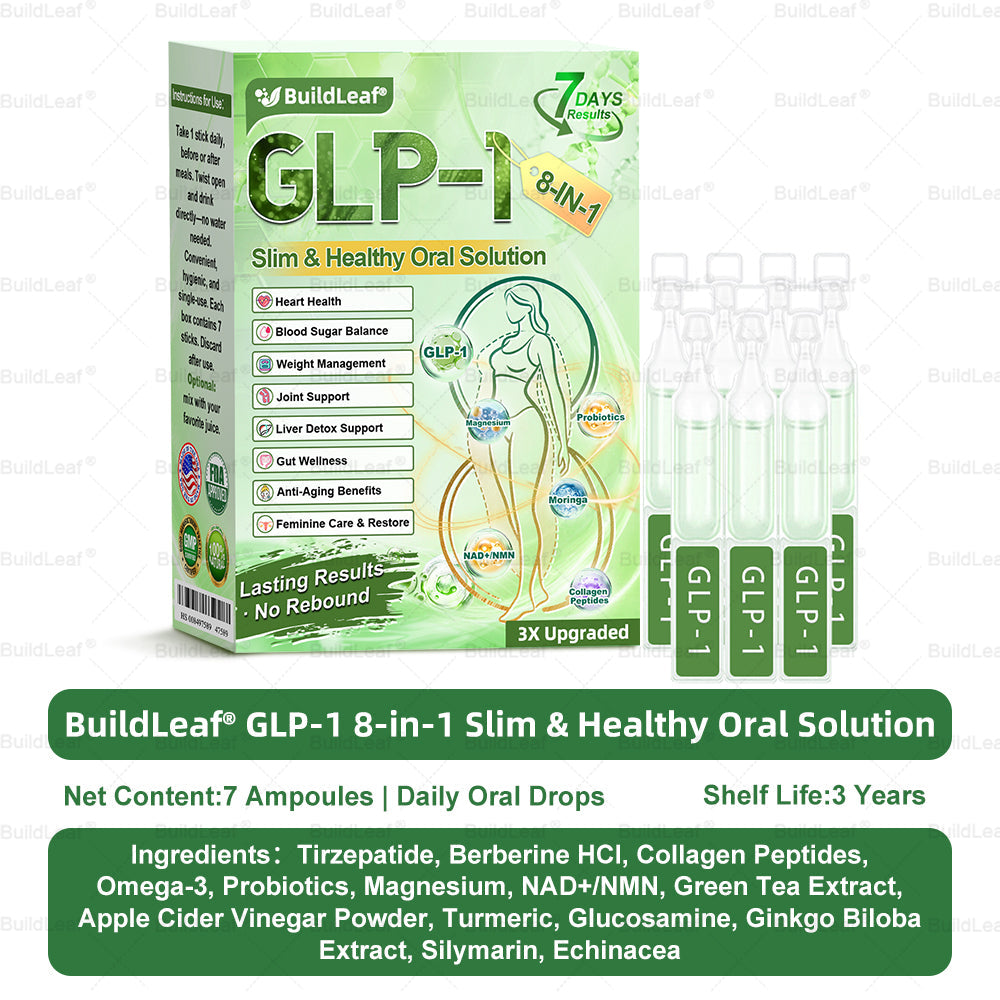 Official Store | BuildLeafยฎ GLP-1 8-in-1 Slim & Healthy Oral Solution (Once a day, results in 7 days), With 100 Billion CFU Active Probiotics โ
Supports weight management, heart health, diabetes, gut & womenโs health, while firming skin & boosting energy.